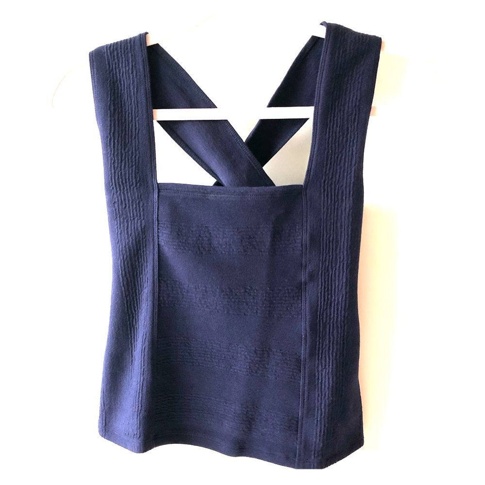 Navy blue petite top from Anthro